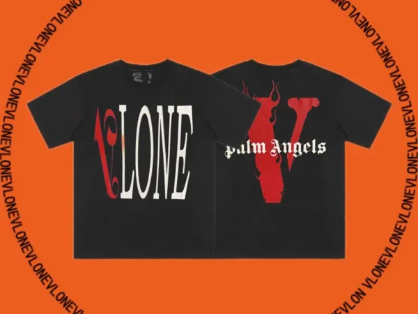 x Palm Angels Flame Staple Tee Black Red