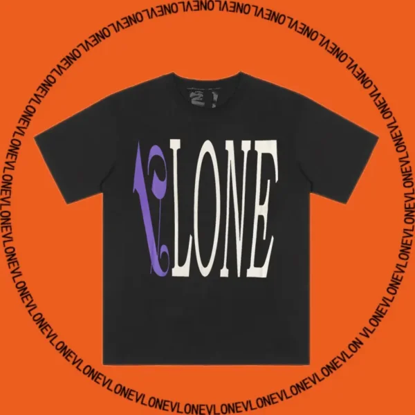 x Palm Angels Flame Staple Tee Black Purple