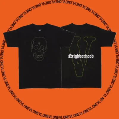 x Neighborhood Skull Tee Black Lime Green