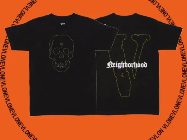 x Neighborhood Skull Tee Black Lime Green