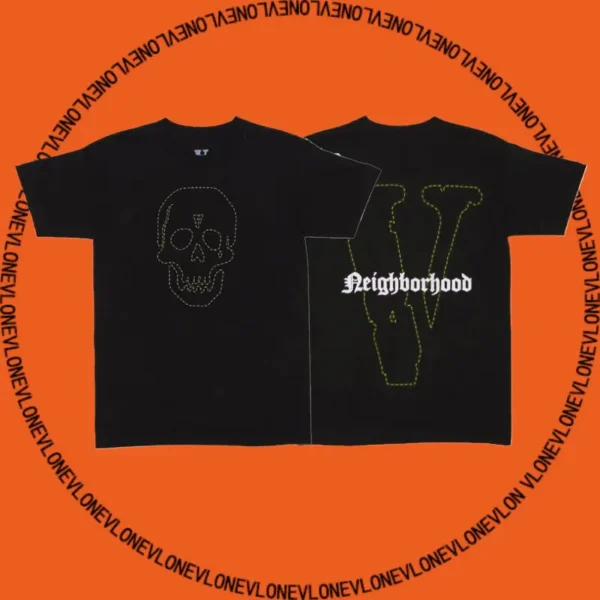 x Neighborhood Skull Tee Black Lime Green