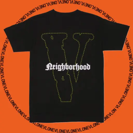 x Neighborhood Skull Tee Black Lime Green