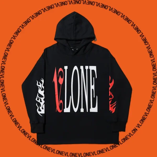 x Palm Angels Flame Staple Hoodie Black Red