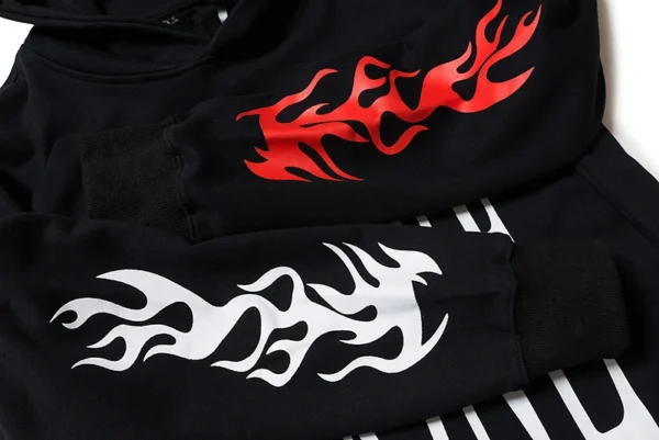 x Palm Angels Flame Staple Hoodie Black Red