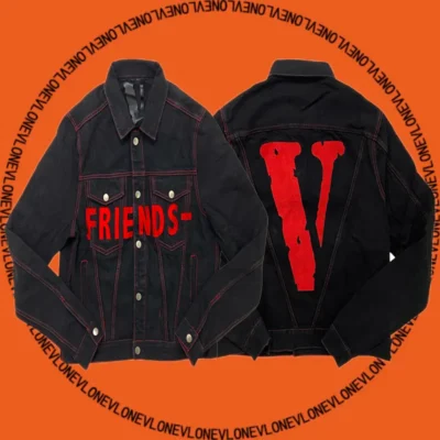 Friends Denim Jacket Black Red
