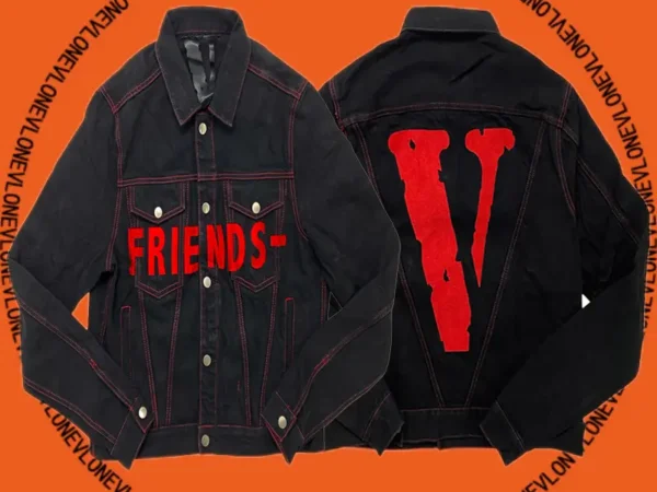 Friends Denim Jacket Black Red