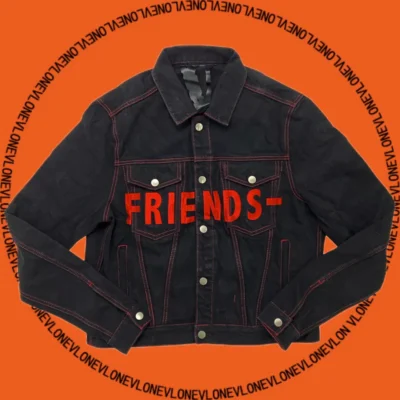 Friends Denim Jacket Black Red