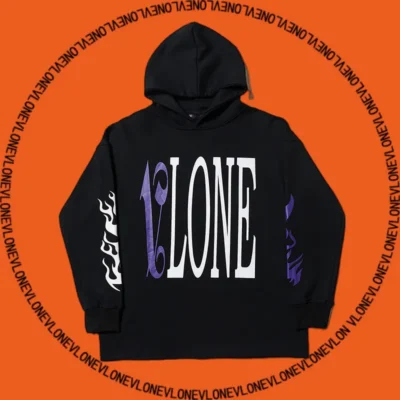 x Palm Angels Flame Staple Hoodie Black Purple