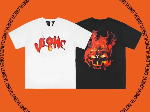 Halloween Flaming Pumpkin V T Shirt