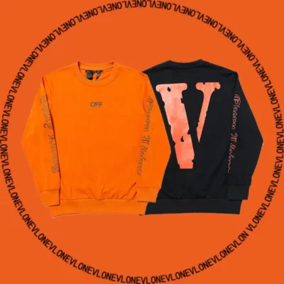V Hoodie Black Orange