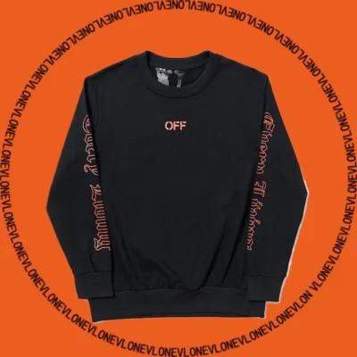 V Hoodie Black Orange