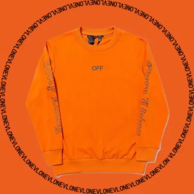 V Hoodie Black Orange