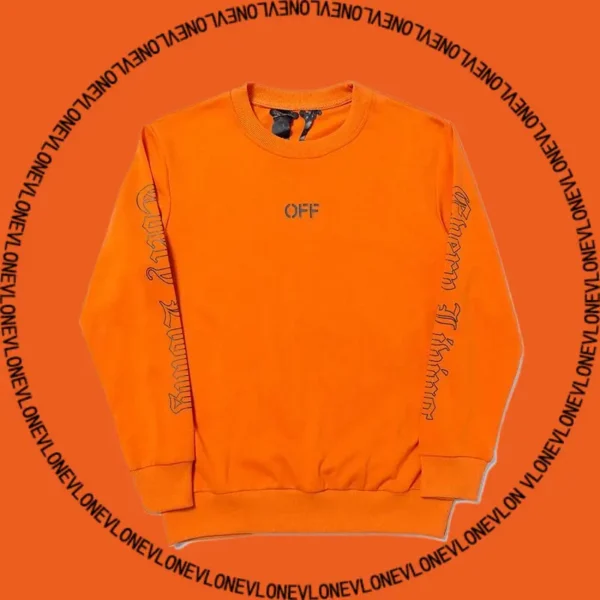 V Hoodie Black Orange