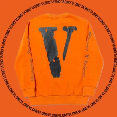 V Hoodie Black Orange