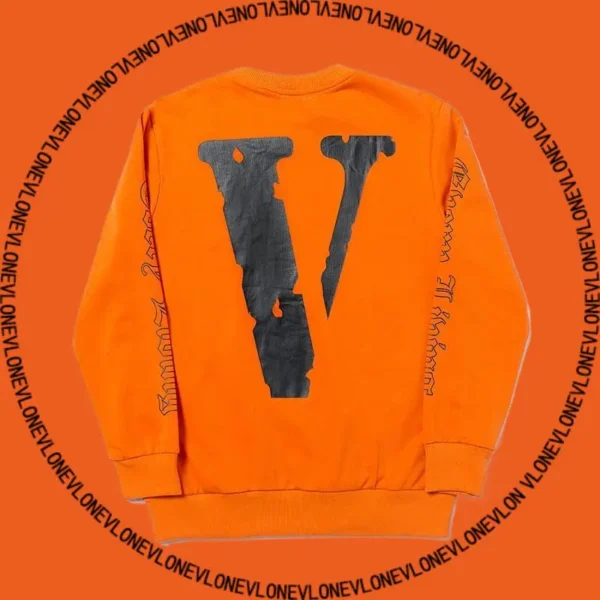V Hoodie Black Orange