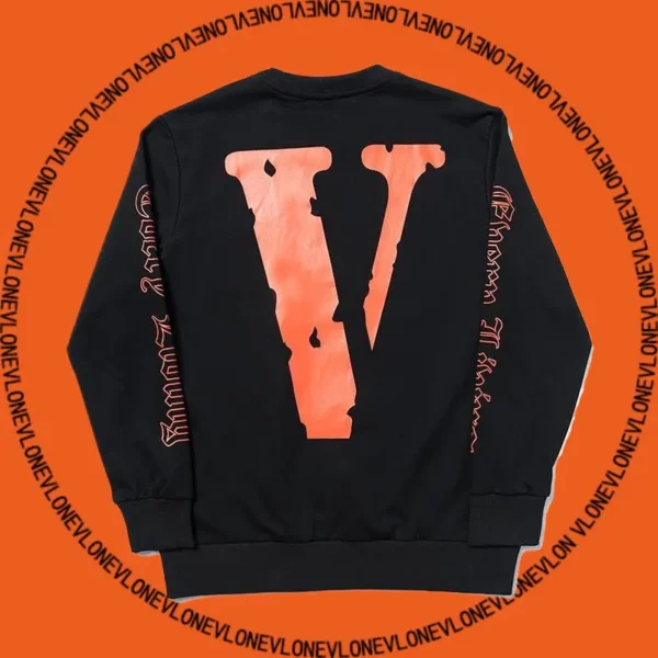 V Hoodie Black Orange