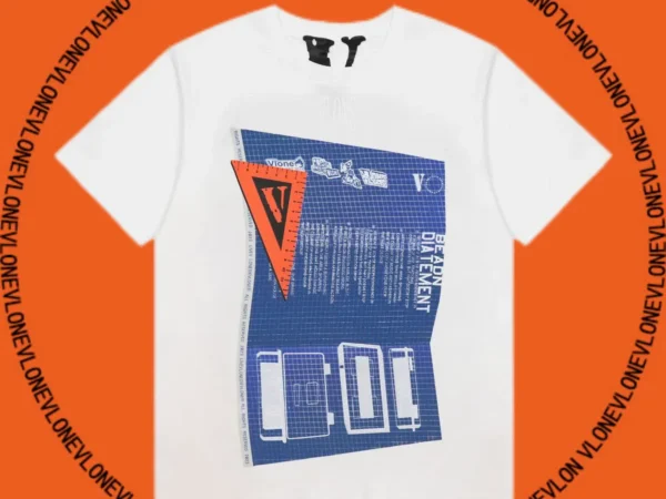 Blue Print T-Shirt White