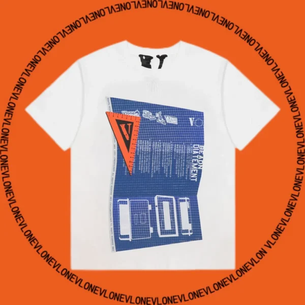 Blue Print T-Shirt White