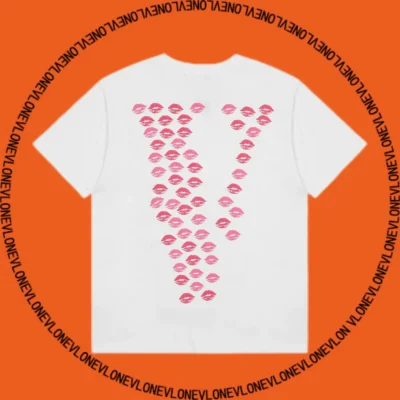 Sweet Girly Pink Lip Print Tee White
