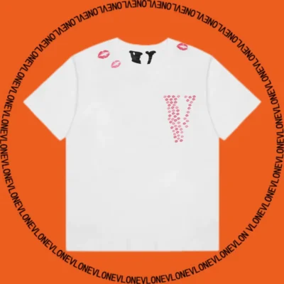 Sweet Girly Pink Lip Print Tee White